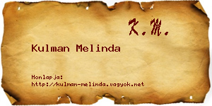 Kulman Melinda névjegykártya